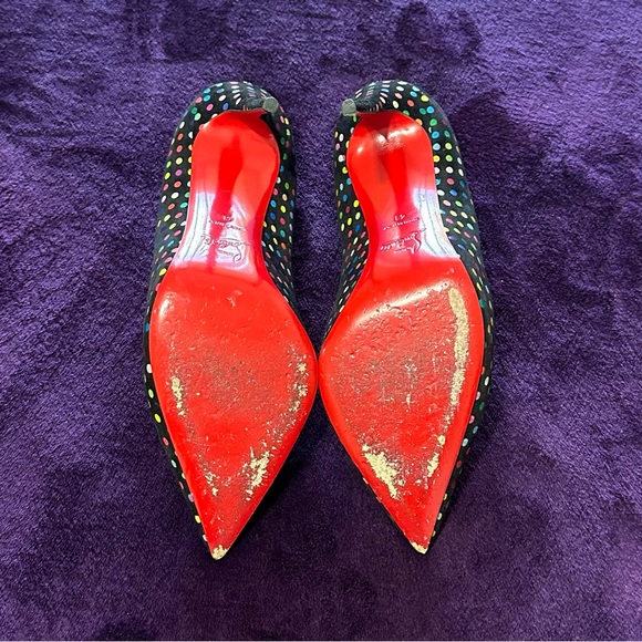 Christian Louboutin Hot Chick 100 Polka Dot Suede Pumps Size 41 - Picture 9 of 12